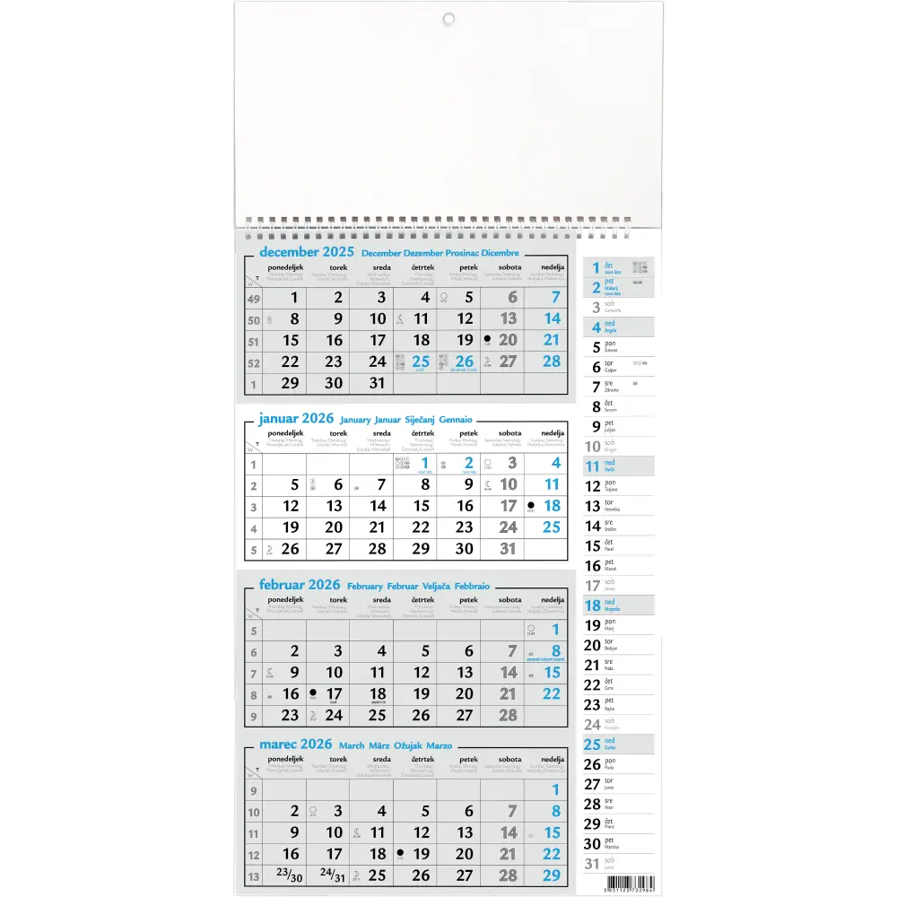 Štirimesečni koledar s planerjem